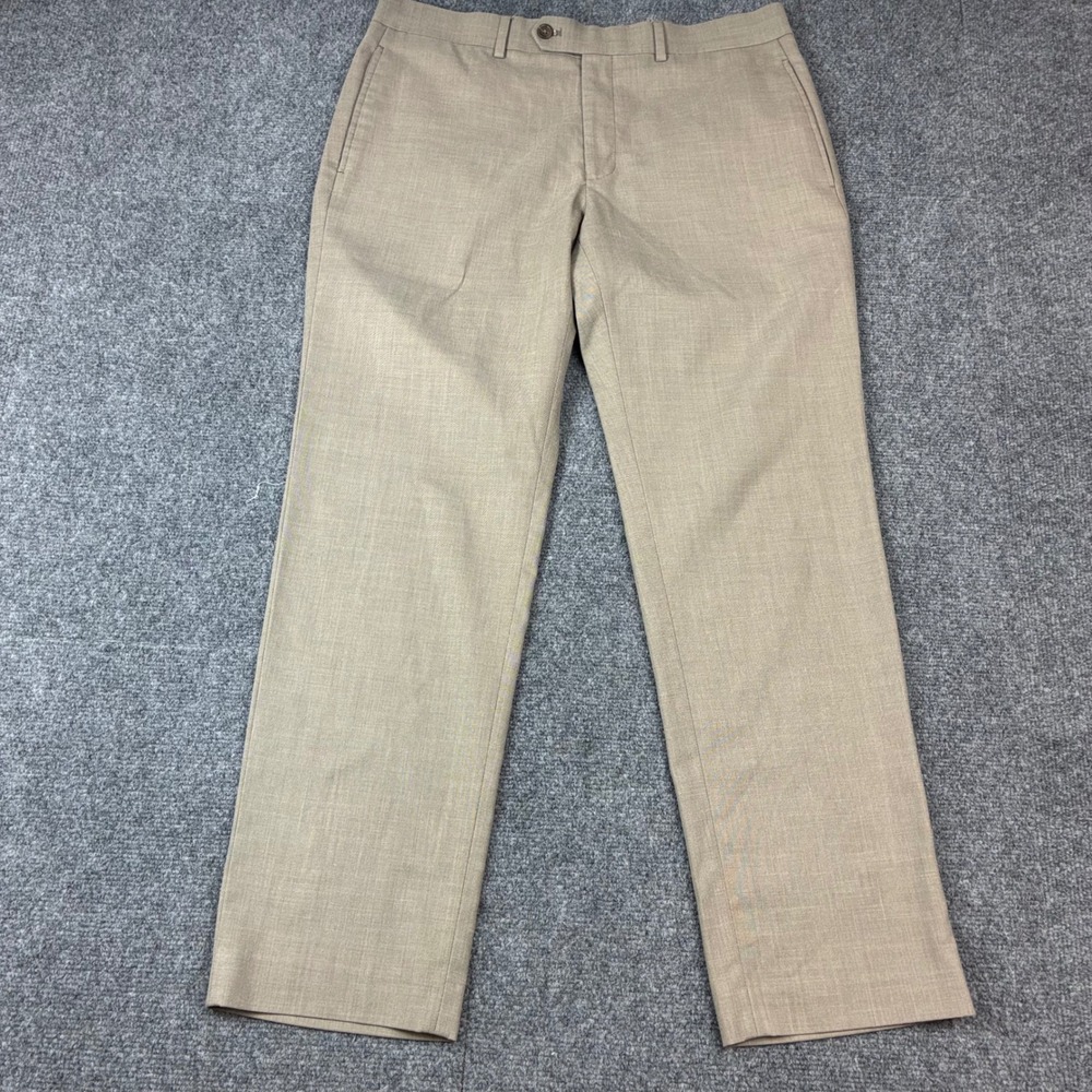 Lauren Ralph Lauren Mens Tan Khaki Dress Pants Stretch‎ Flat Front 34x30